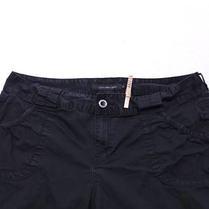 Calvin Klein Jeans Casual Button Zip Chino Short Shorts Womens Size 16 Black